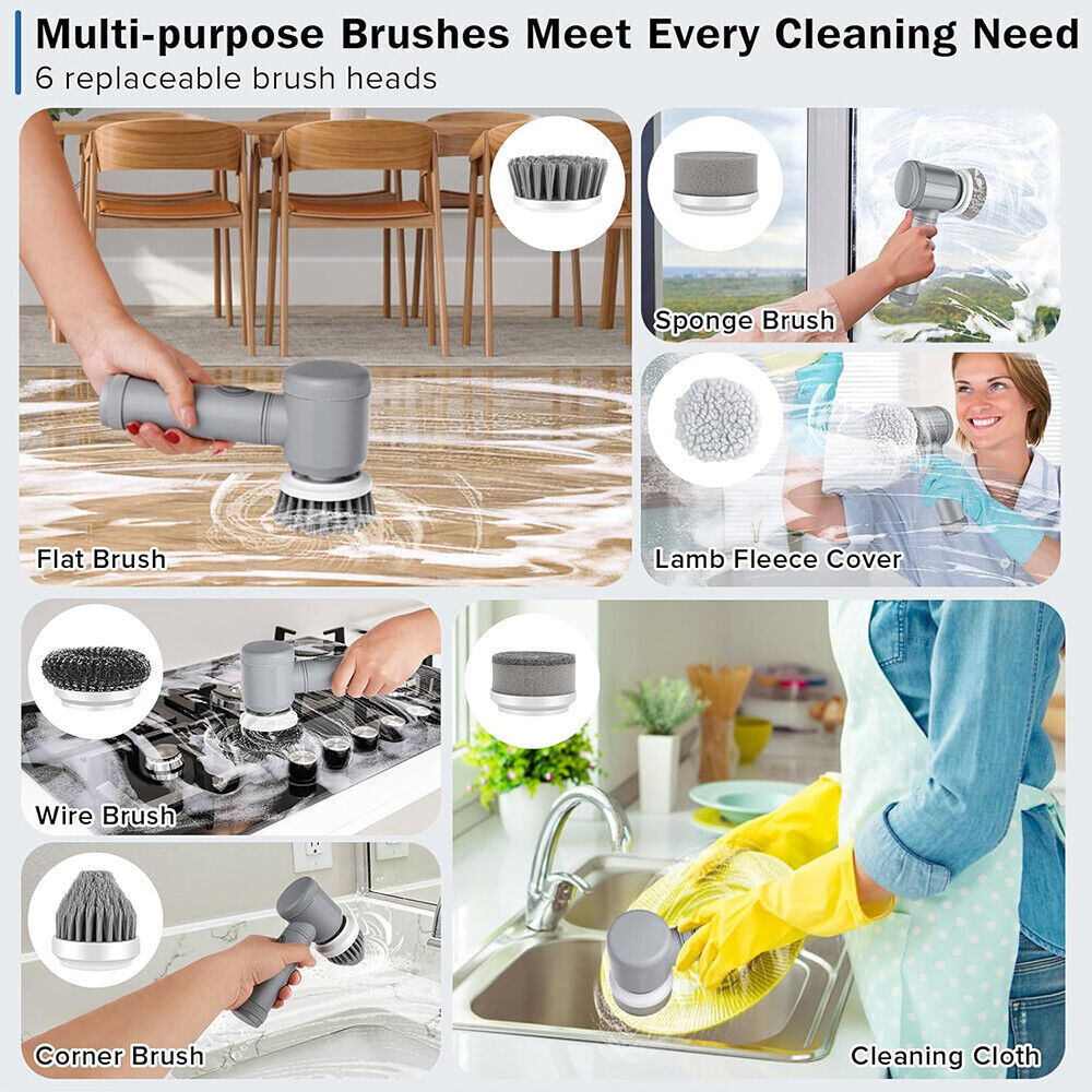 Rechargeable Cordless Electric Spin Scrubber