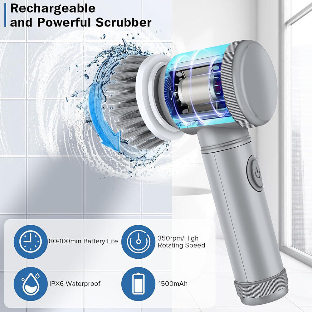 Rechargeable Cordless Electric Spin Scrubber