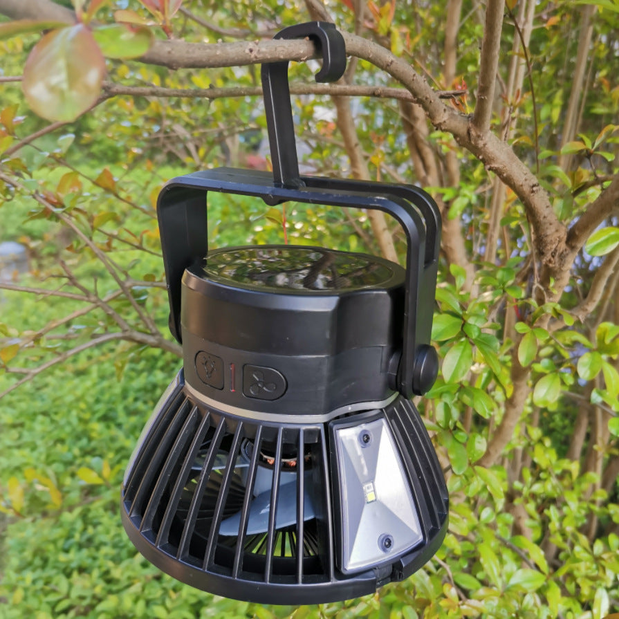 Solar Camping Light & Foldable Fan with USB Rechargeable Battery